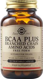 BCAA PLUS BRANCHED CHAIN AMINO ACIDS ΣΥΜΠΛΗΡΩΜΑ ΔΙΑΤΡΟΦΗΣ ΣΥΜΠΛΕΓΜΑΤΟΣ ΑΜΙΝΟΞΕΩΝ ΔΙΑΚΛΑΔΙΣΜΕΝΗΣ ΑΛΥΣΙΔΑΣ ΠΟΥ ΣΥΝΤΕΛΕΙ ΣΤΗ ΔΟΜΙΚΗ ΣΥΣΤΑΣΗ ΤΩΝ ΠΡΩΤΕΙΝΩΝ ΓΙΑ ΑΥΞΗΣΗ ΜΥΙΚΗΣ ΜΑΖΑΣ ΣΕ ΑΘΛΗΤΕΣ 50VEG.CAPS SOLGAR