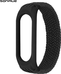 ΛΟΥΡΑΚΙ BRAIDED ΓΙΑ XIAOMI MI BAND 3/MI SMART BAND 4/5/6 - ΜΑΥΡΟ SONIQUE