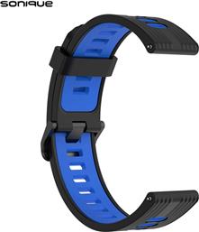 ΛΟΥΡΑΚΙ SPORT BAND ΓΙΑ AMAZFIT SMARTWATCHES 22MM - ΜΑΥΡΟ / ΜΠΛΕ SONIQUE