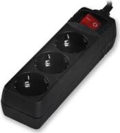 PSB301 POWER STRIP WITH 3 SOCKETS ON/OFF SWITCH 1.5M BLACK SONORA
