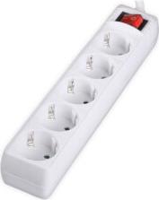 PSW501 POWER STRIP WITH 5 SOCKETS ON/OFF SWITCH 1.5M WHITE SONORA
