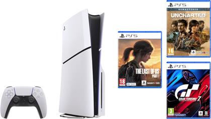 PLAYSTATION 5 SLIM THE LAST OF US PART I UNCHARTED: LEGACY OF THIEVES COLLECTION GRAN TURISMO 7 SONY