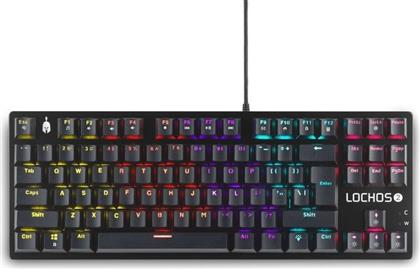 LOCHOS 2 GAMING ΜΗΧΑΝΙΚΟ ΕΝΣΥΡΜΑΤΟ ΠΛΗΚΤΡΟΛΟΓΙΟ RGB ΜΑΥΡΟ (US) SPARTAN GEAR