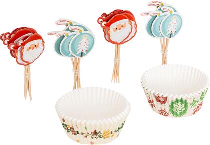 ΧΑΡΤΙΝΕΣ ΘΗΚΕΣ ΓΙΑ CUPCAKE + TOPPERS (75ΤΜΧ) F-V 204675 SPITISHOP