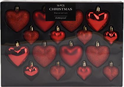 ΧΡΙΣΤΟΥΓΕΝΝΙΑΤΙΚΑ ΣΤΟΛΙΔΙΑ (ΣΕΤ 16ΤΜΧ) K-M HEART RED AVS101620 SPITISHOP