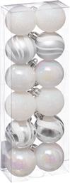 ΧΡΙΣΤΟΥΓΕΝΝΙΑΤΙΚΕΣ ΜΠΑΛΕΣ (ΣΕΤ 12ΤΜΧ) A-S SILVER/WHITE 129153AB SPITISHOP
