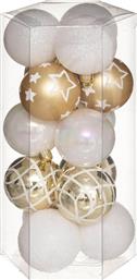 ΧΡΙΣΤΟΥΓΕΝΝΙΑΤΙΚΕΣ ΜΠΑΛΕΣ (ΣΕΤ 15ΜΧ) A-S GOLD/WHITE 694504OB SPITISHOP