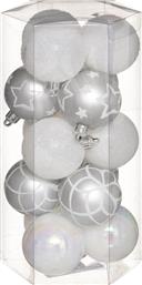 ΧΡΙΣΤΟΥΓΕΝΝΙΑΤΙΚΕΣ ΜΠΑΛΕΣ (ΣΕΤ 15ΜΧ) A-S SILVER/WHITE 694504AB SPITISHOP
