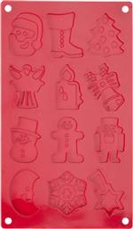 ΧΡΙΣΤΟΥΓΕΝΝΙΑΤΙΚΗ ΦΟΡΜΑ ΣΙΛΙΚΟΝΗΣ ΓΙΑ 12 ΣΟΚΟΛΑΤΑΚΙΑ (29.5X17X0.5) K-M RED 170492880 SPITISHOP