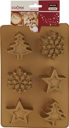 ΧΡΙΣΤΟΥΓΕΝΝΙΑΤΙΚΗ ΦΟΡΜΑ ΣΙΛΙΚΟΝΗΣ ΓΙΑ 6 ΚΕΚΑΚΙΑ (26X17X3) K-M 170492940 SPITISHOP