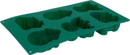 ΧΡΙΣΤΟΥΓΕΝΝΙΑΤΙΚΗ ΦΟΡΜΑ ΣΙΛΙΚΟΝΗΣ ΓΙΑ 6 ΚΕΚΑΚΙΑ (29.5X17.5X3.7) K-M GREEN 170492910 SPITISHOP