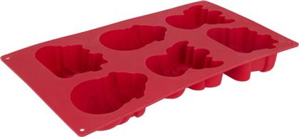 ΧΡΙΣΤΟΥΓΕΝΝΙΑΤΙΚΗ ΦΟΡΜΑ ΣΙΛΙΚΟΝΗΣ ΓΙΑ 6 ΚΕΚΑΚΙΑ (29.5X17.5X3.7) K-M RED 170492910 SPITISHOP