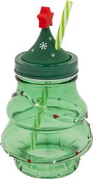 ΧΡΙΣΤΟΥΓΕΝΝΙΑΤΙΚΟ ΠΟΤΗΡΙ ΜΕ ΚΑΛΑΜΑΚΙ 330ML A-S XMAS TREE GREEN 208690 SPITISHOP