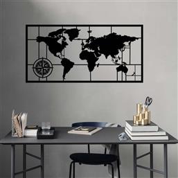 ΔΙΑΚΟΣΜΗΤΙΚΟ ΤΟΙΧΟΥ (121X60) A-G WORLD MAP METAL 891TNL1413 SPITISHOP