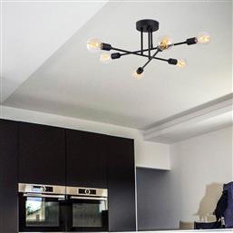 ΦΩΤΙΣΤΙΚΟ ΟΡΟΦΗΣ ΠΟΛΥΦΩΤΟ A-G FLOWER 521SHN1132 BLACK SPITISHOP