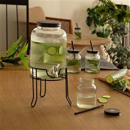 ΒΑΖΟ ΓΥΑΛΙΝΟ ΜΕ ΒΡΥΣΑΚΙ 4LT & ΠΟΤΗΡΙΑ (ΣΕΤ 5ΤΜΧ) S-D 203298 SPITISHOP