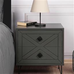 ΚΟΜΟΔΙΝΟ ΜΕ 2 ΣΥΡΤΑΡΙΑ (50X40X55) A-G LUNA 854KLN3310 ANTHRACITE SPITISHOP