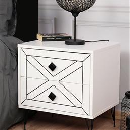 ΚΟΜΟΔΙΝΟ ΜΕ 2 ΣΥΡΤΑΡΙΑ (50X40X55) A-G LUNA 854KLN3313 WHITE SPITISHOP