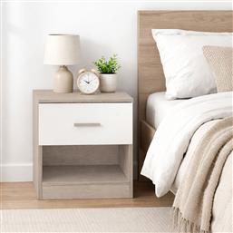 ΚΟΜΟΔΙΝΟ ΜΕ ΣΥΡΤΑΡΙ & ΡΑΦΙ (40X32X48) DAMA WHITE/GREIGE SPITISHOP