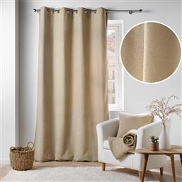 ΚΟΥΡΤΙΝΑ (140X240) ΜΕ ΤΡΟΥΚΣ L-C WOOLY BEIGE 1612082 SPITISHOP