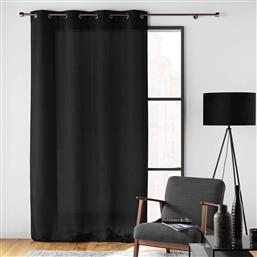 ΚΟΥΡΤΙΝΑ (140X260) ΜΕ ΤΡΟΥΚΣ L-C SOLINE BLACK 1612679 SPITISHOP