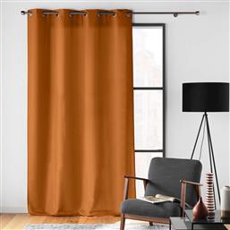 ΚΟΥΡΤΙΝΑ (140X260) ΜΕ ΤΡΟΥΚΣ L-C SOLINE CAMEL BROWN 1612682 SPITISHOP