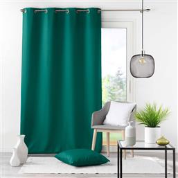 ΚΟΥΡΤΙΝΑ (140X280) ΜΕ ΤΡΟΥΚΣ L-C ESSENTIEL EMERALD GREEN 1611747 SPITISHOP