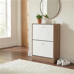 ΠΑΠΟΥΤΣΟΘΗΚΗ ΜΕ 2 ΡΑΦΙΑ/12 ΘΕΣΕΩΝ (63X24X80) SLIMLINE NATURAL/WHITE SPITISHOP