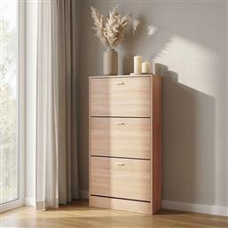 ΠΑΠΟΥΤΣΟΘΗΚΗ ΜΕ 3 ΡΑΦΙΑ/18 ΘΕΣΕΩΝ (63X24X120) SLIMLINE NATURAL SPITISHOP