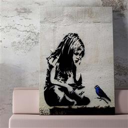 ΠΙΝΑΚΑΣ (50X70) A-G GIRL WITH BLUE BIRD BANKSY 966BRS1197 SPITISHOP