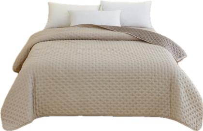 ΚΟΥΒΕΡΛΙ 2 ΟΨΕΩΝ (240X260) HOTEL ECRU/GREY 100% MICROFIBER SPITISHOP PRO