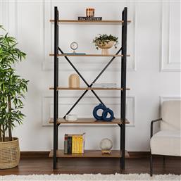ΡΑΦΙΕΡΑ ΔΑΠΕΔΟΥ 5 ΘΕΣΕΩΝ (90X33.5X180) A-G ELYSIAN 241NRD1333 WHITE/BLACK SPITISHOP