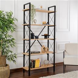 ΡΑΦΙΕΡΑ ΔΑΠΕΔΟΥ 5 ΘΕΣΕΩΝ (90X33.5X180) A-G ELYSIAN 241NRD1334 OAK/BLACK SPITISHOP