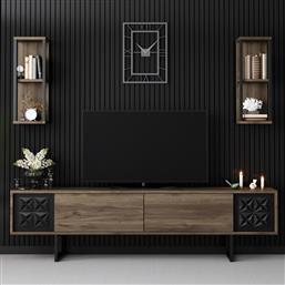 ΣΥΝΘΕΤΟ ΣΑΛΟΝΙΟΥ (180X30X48) A-G BLACK LINE 618BLY1141 WALNUT SPITISHOP