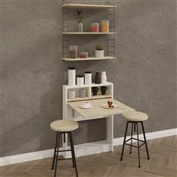 ΤΡΑΠΕΖΙ ΚΟΥΖΙΝΑΣ ΜΕ ΡΑΦΙΑ (70X15X96) A-G BRACKED 793ELG3810 TRAVERTINE SPITISHOP