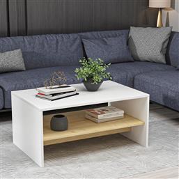 ΤΡΑΠΕΖΙ ΣΑΛΟΝΙΟΥ ΜΕ ΡΑΦΙ (90X45X47) A-G APOLLON 475OLV1308 WHITE/OAK SPITISHOP