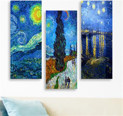 ΤΡΙΠΤΥΧΟΣ ΠΙΝΑΚΑΣ (70X50) A-G THE STARRY NIGHT VAN GOGH 537MRV5174 SPITISHOP