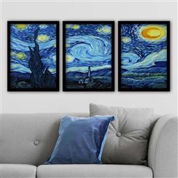 ΤΡΙΠΤΥΧΟΣ ΠΙΝΑΚΑΣ ΜΕ ΚΟΡΝΙΖΑ (105X45) A-G THE STARRY NIGHT VAN GOGH 364LUL1353 SPITISHOP