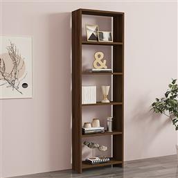 ΒΙΒΛΙΟΘΗΚΗ ΔΑΠΕΔΟΥ 5 ΘΕΣΕΩΝ (50X19.6X150) A-G NEW 835PUQ3633 WALNUT SPITISHOP