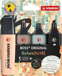 ΣΕΤ ΜΑΡΚΑΔΟΡΟΙ ΥΠΟΓΡΑΜΜΙΣΗΣ BOSS NATURE 4 ΤΕΜΑΧΙΑ STABILO