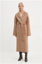 ΜΑΛΛΙΝΟ ΠΑΛΤΟ CLAUDINE LONG COAT ΧΡΩΜΑ: ΚΑΦΕ, 61218-8550 STAND STUDIO