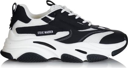 ΑΝΔΡΙΚΑ SNEAKERS POSSESS SM12000480-034 ΜΑΥΡΟ ΛΕΥΚΟ STEVE MADDEN