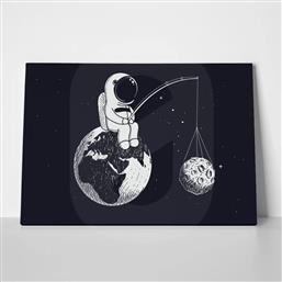 ΠΙΝΑΚΑΣ ΣΕ ΚΑΜΒΑ ASTRONAUT FISHING MOON STICKY