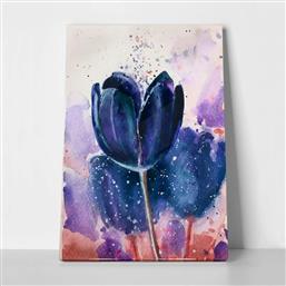 ΠΙΝΑΚΑΣ ΣΕ ΚΑΜΒΑ BLUE TULIPS WATERCOLOR STICKY