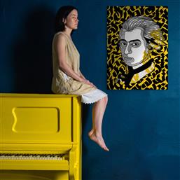 ΠΙΝΑΚΑΣ ΣΕ ΚΑΜΒΑ GEOMETRIC YELLOW MOZART STICKY από το STICKY