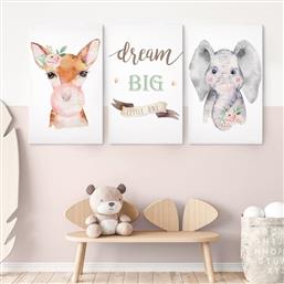 ΣΕΤ ΤΡΙΠΤΥΧΟΣ ΠΙΝΑΚΑΣ ΣΕ ΚΑΜΒΑ DREAM BIG LITTLE ONE STICKY