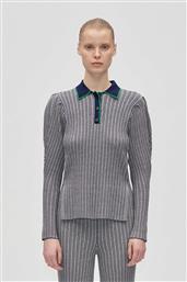 ΓΥΝΑΙΚΕΙΑ ΜΠΛΟΥΖΑ ΠΟΛΟ RIBBED SLIM FIT - SG-AW25-K048-2356 ΓΚΡΙ STINE GOYA