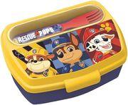 : PAW PATROL BOY RESCUE PUPS - FUNNY SANDWICH BOX WITH CUTLERY (81609) STOR
