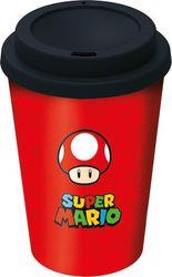 : SUPER MARIO SMALL PLASTIC DOUBLE-WALLED COFFEE TUMBLER (390ML) (01378) STOR