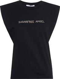 ΚΟΝΤΟΜΑΝΙΚΗ ΒΑΜΒΑΚΕΡΗ ΜΠΛΟΥΖΑ ΣΕ ΦΑΡΔΙΑ ΓΡΑΜΜΗ ΜΕ ΣΤΡΑΣ SUGARFREE